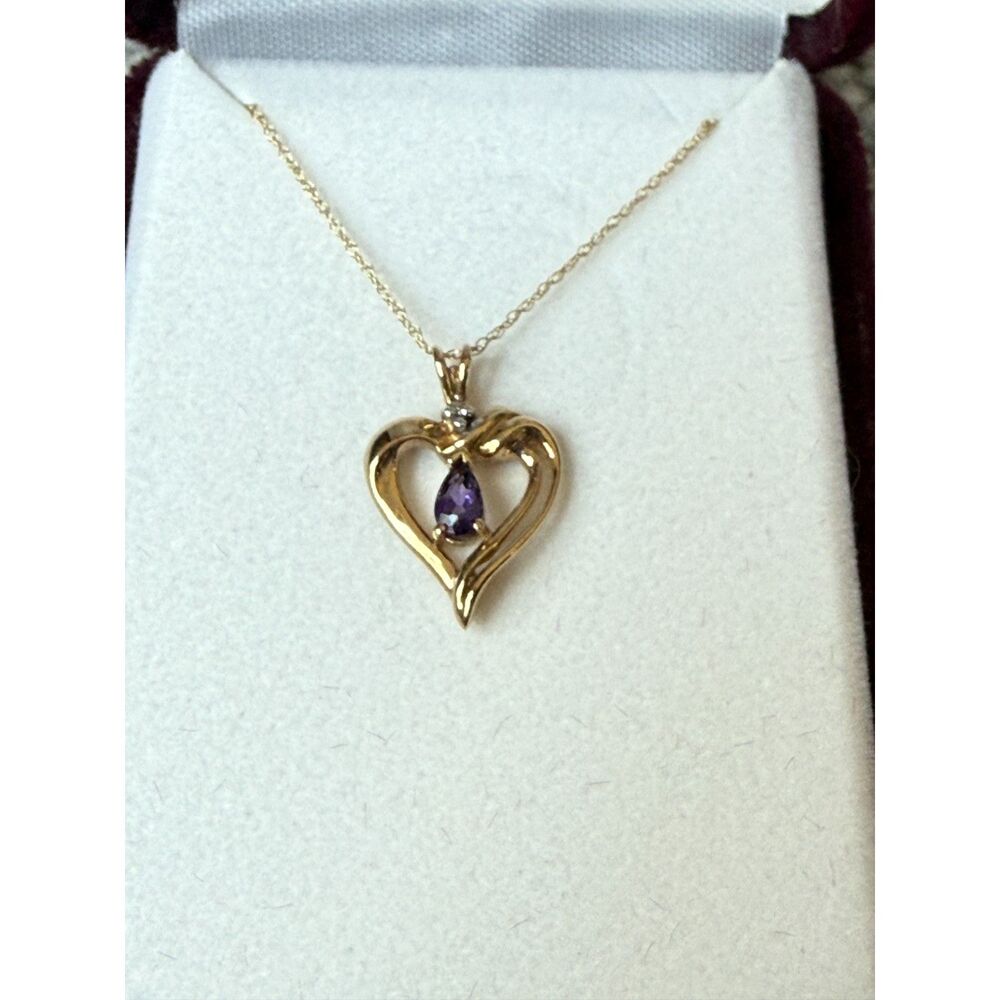 Helzberg Diamonds Amethyst Heart Pendant Necklace
